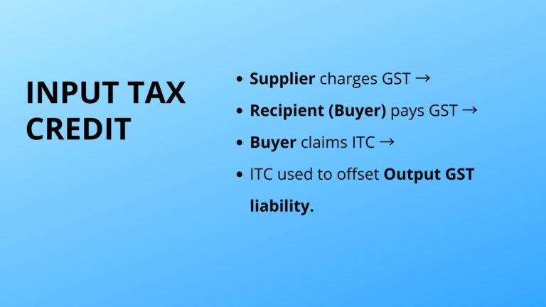 Flowchart showing how Input Tax Credit works under GST in India